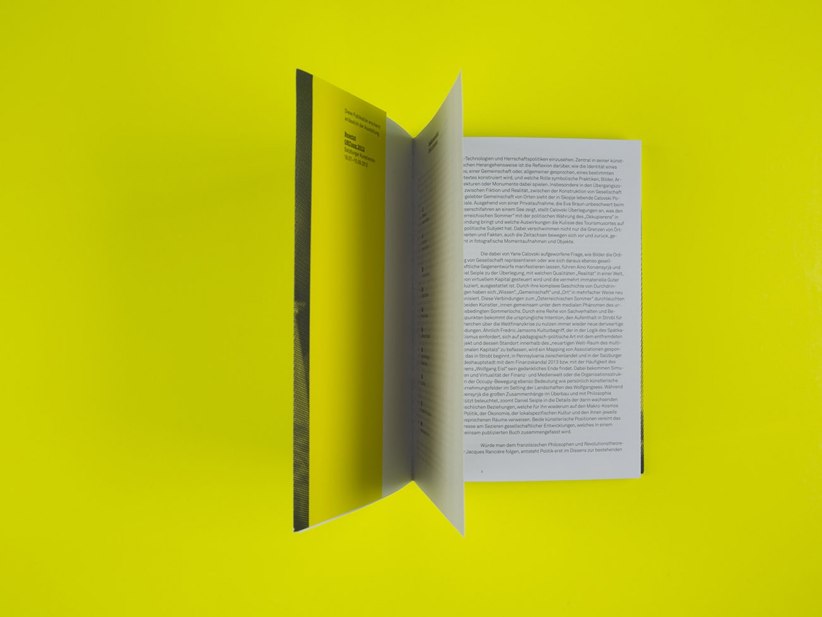 Schriftsatz und Layout und Broschürengestaltung für Salzburger Kunstverein