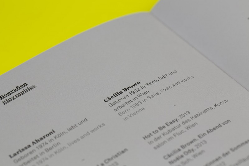 Schriftsatz und Layout der Künstler für den Salzburger Kunstverein